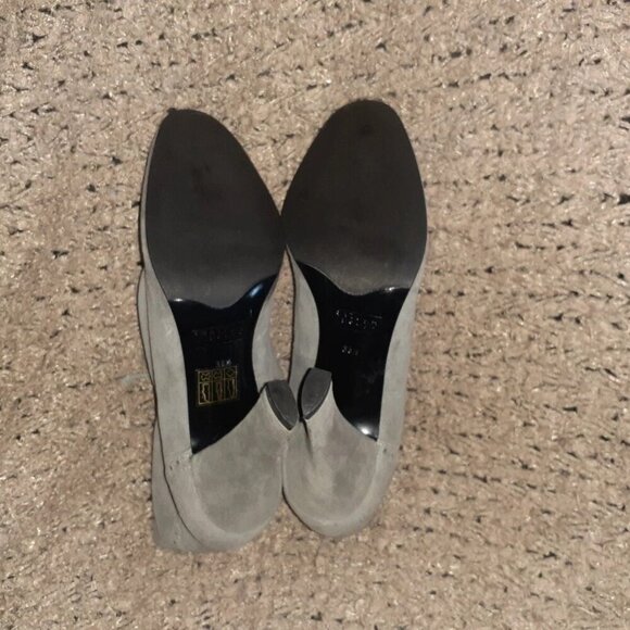 FRATELLI ROSSETTI-Gray Soft Suede Booties-Brogue Accent-Lace Drawstring-Sz 6-NM - Picture 8 of 9